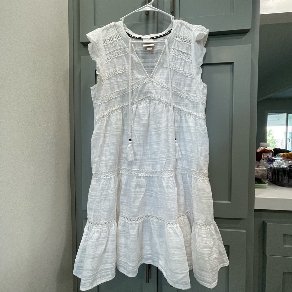 Knox Rose White Tiered Lace-Trim Girls' Dress